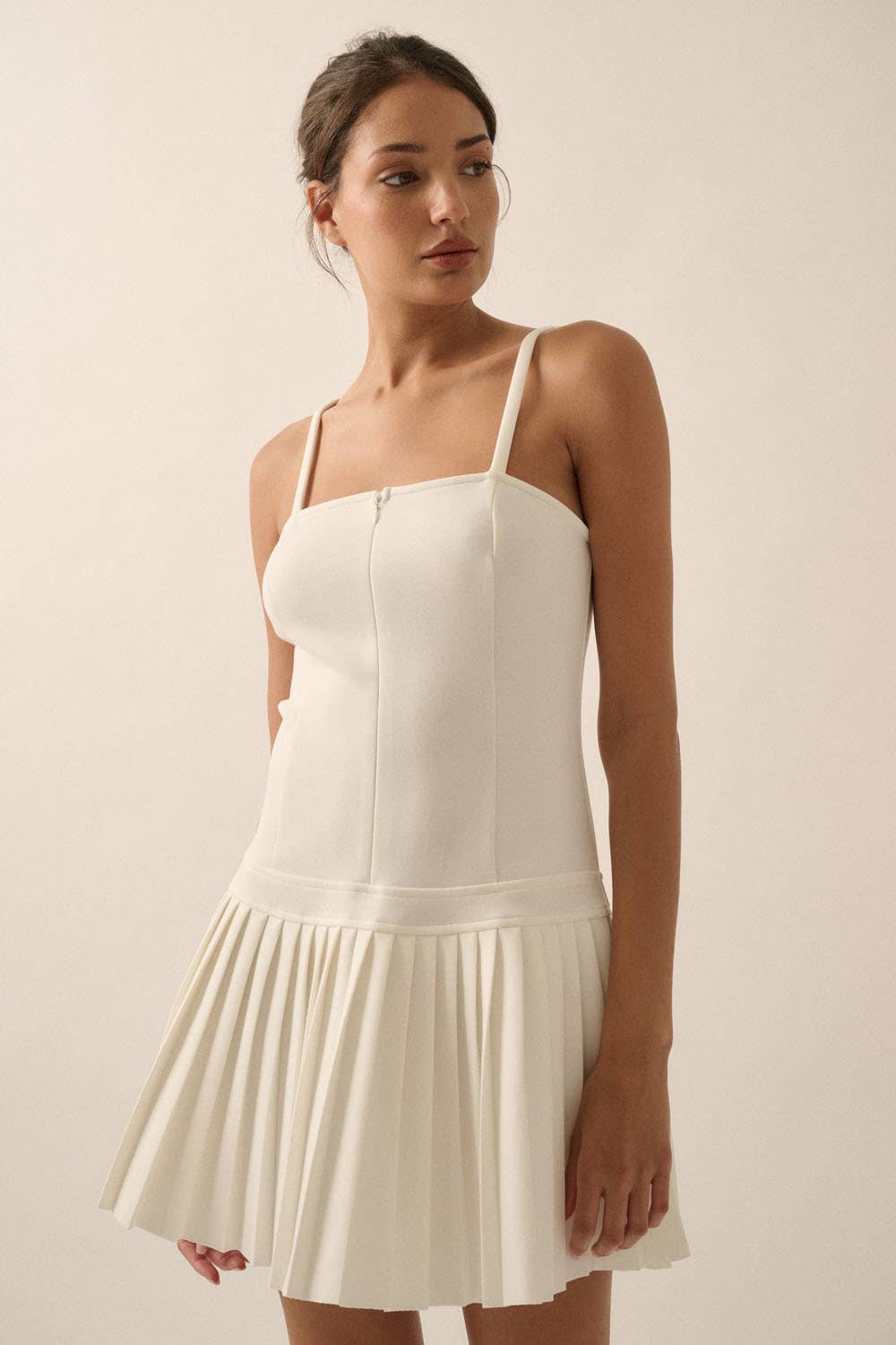 Promesa USA - Wholesale Dress - Women's - Premium Scuba Drop-Waist Pleated Mini Dress0