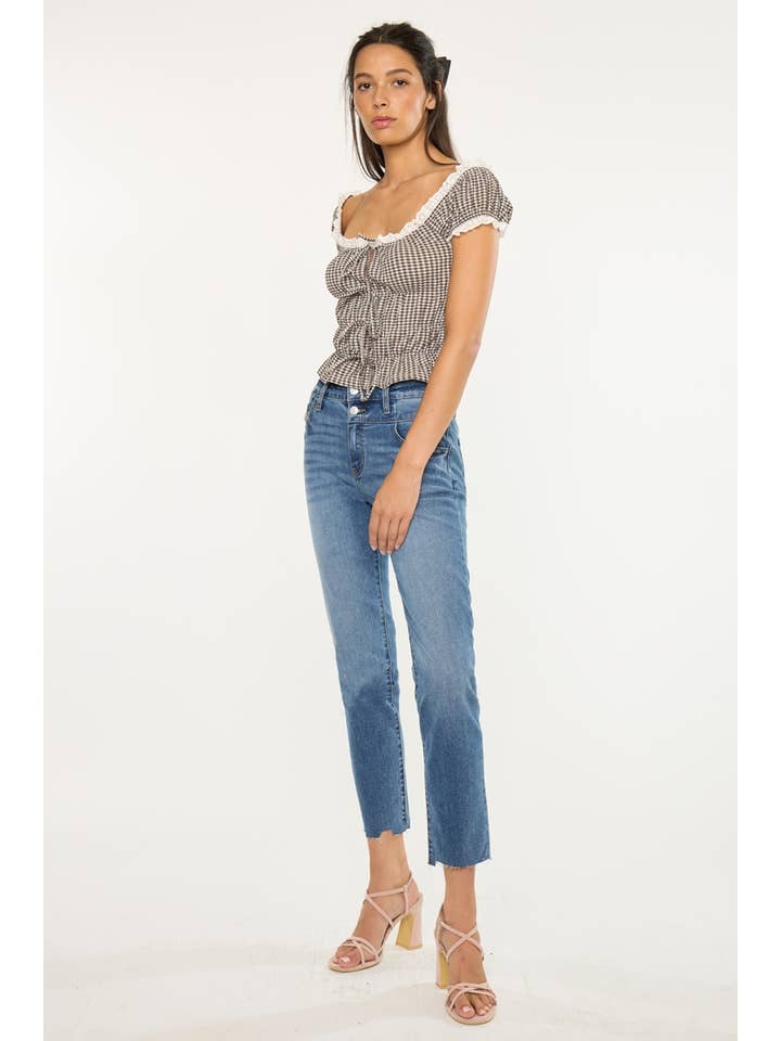 MEDIUM OPEN PACK HIGH RISE SLIM STRAIGHT JEANS-KC20070M for wholesale on Faire2