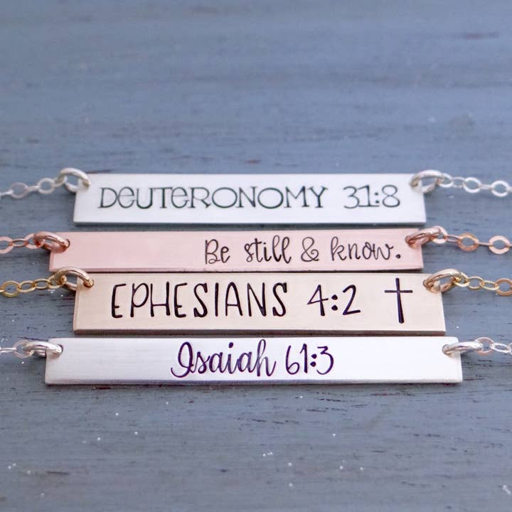 Custom Scripture Necklace - Personalized Faith Based Jewelry for wholesale by Words By Heart