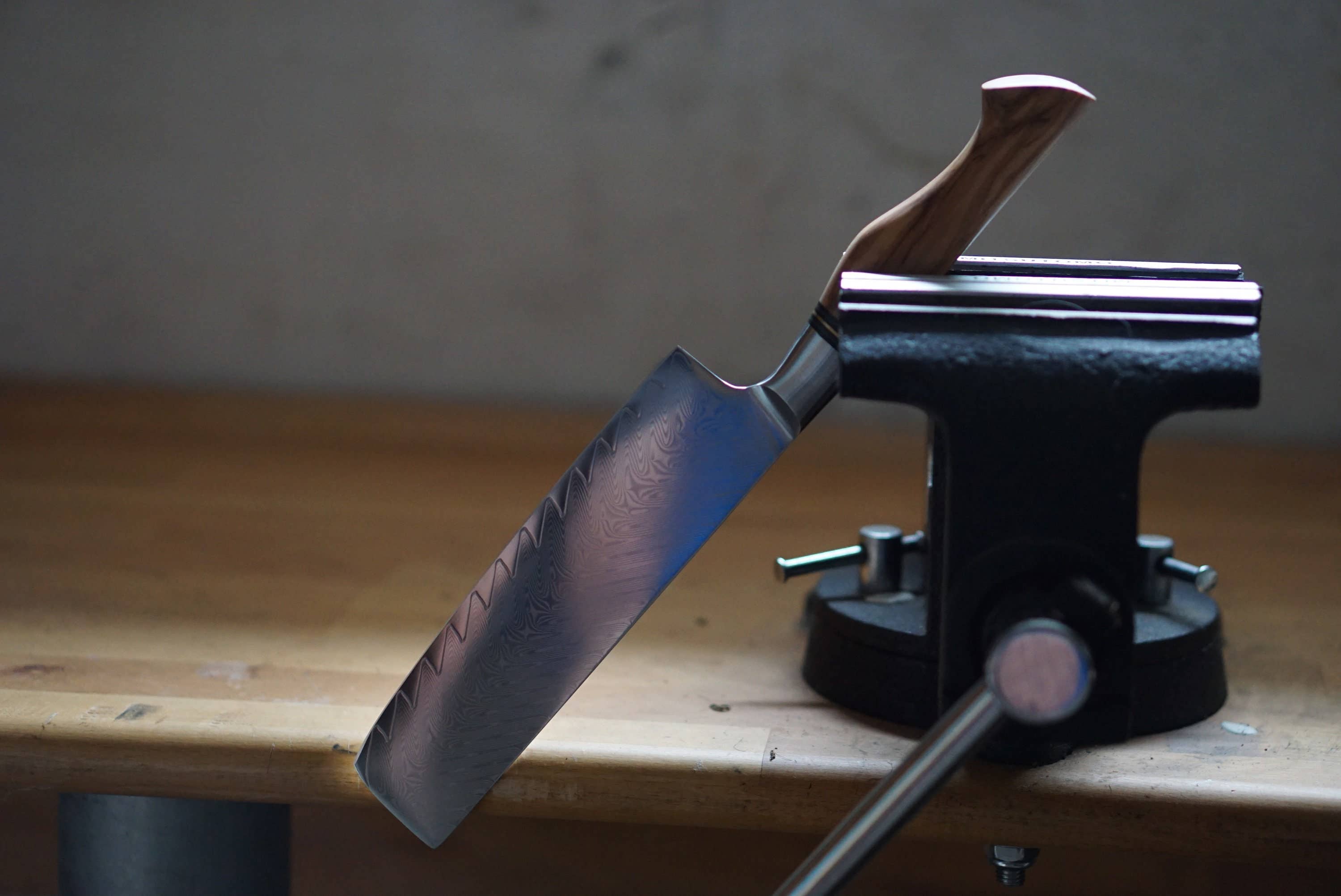 Ryda Knives - Wholesale Kitchen/Utility Knife - Nakiri knife  - Ryda Knives ST650 damascus2