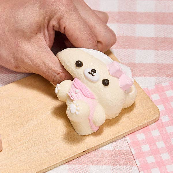 Showcase - Wholesale Squishy Toy - Kids & Baby - SqueezeSquad Taba Deluxe Premium Silicone Squishy Fidget Toy - Pink Hatted Bear4