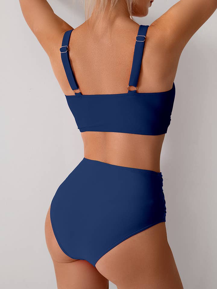 Crave by FW - Wholesale Two Piece Swimsuit - Women's - High Waisted Tummy Control Ruched Bikini Sets8