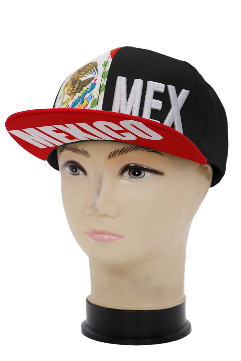 Cap Zone - Vendita all'ingrosso Cappellino con visiera piatta - Unisex - Stemma della bandiera messicana con visiera piatta divisa, snapback6