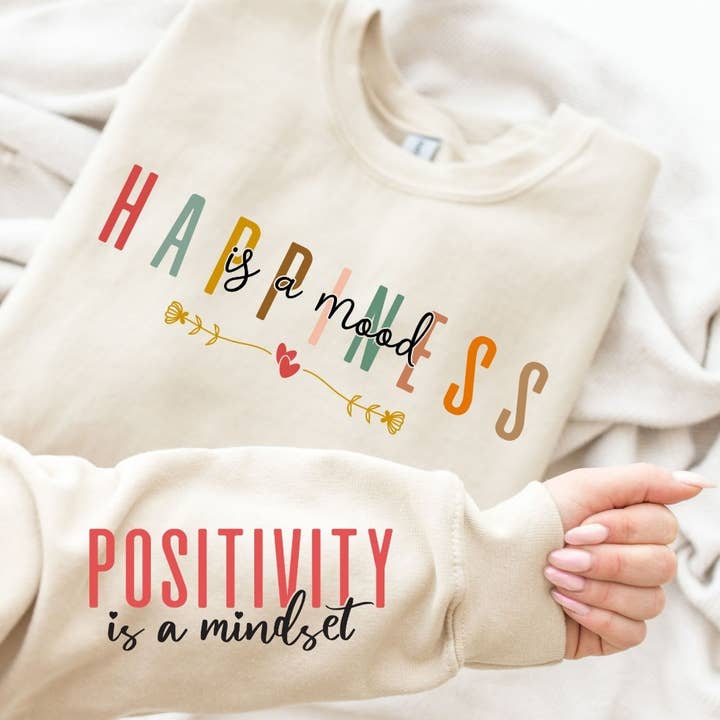 Happiness is a Mood Sweatshirt mit Rundhalsausschnitt für den Großhandel von My Carolina Moon