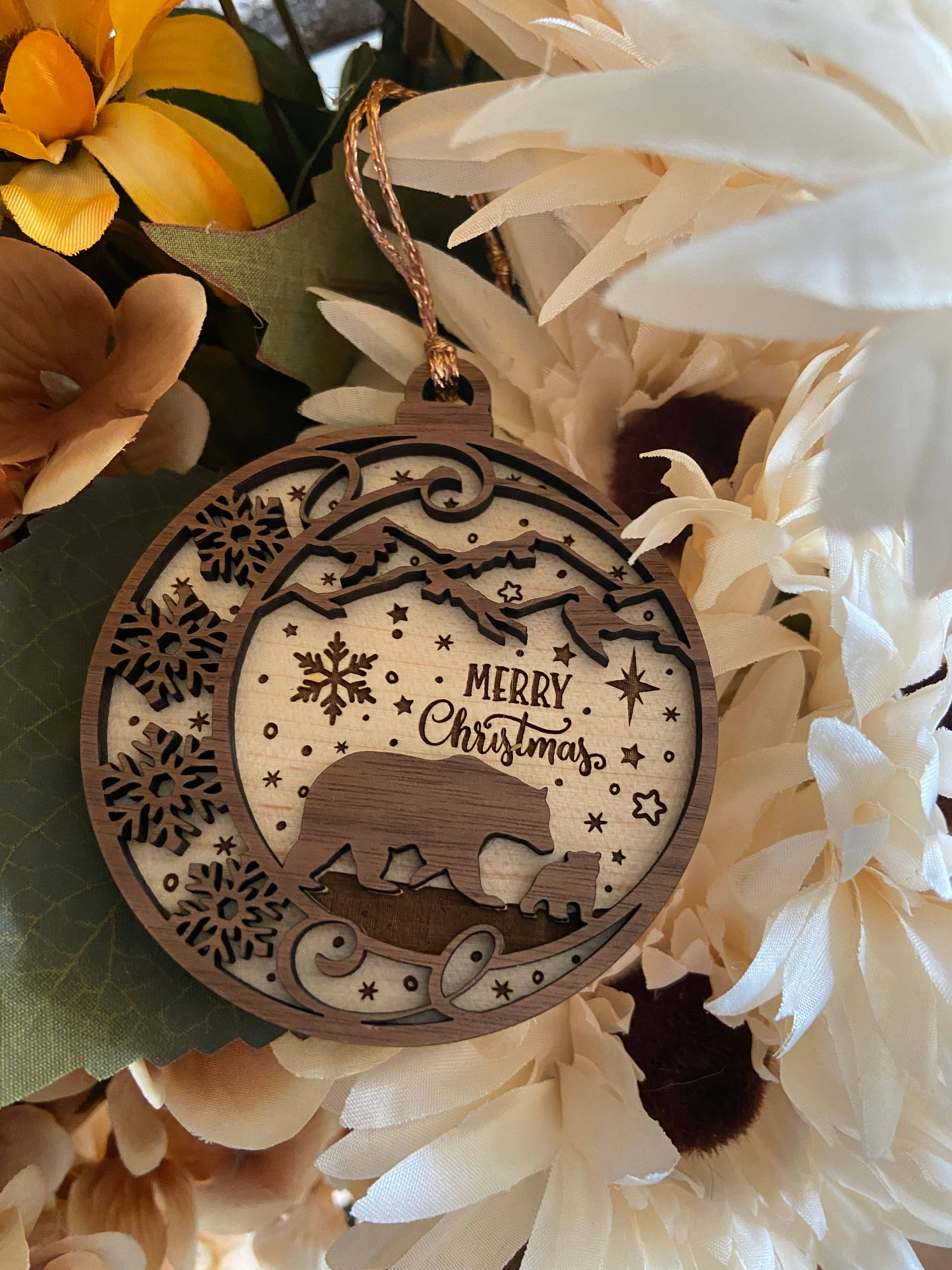 Chickadee Creations - Wholesale Ornament - Christmas ornament, wooden 2D ornament, nature2