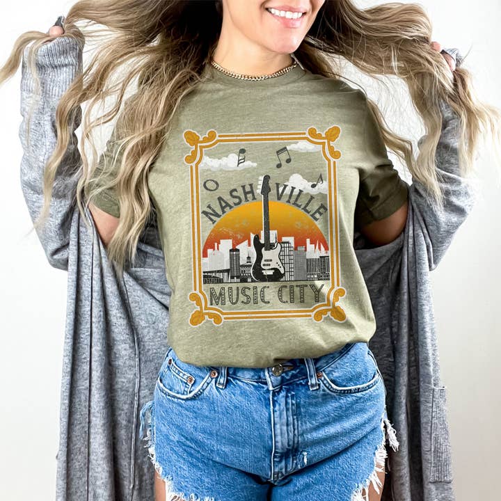 Nashville Music City for wholesale by The Dirty Cowgirl Apparel