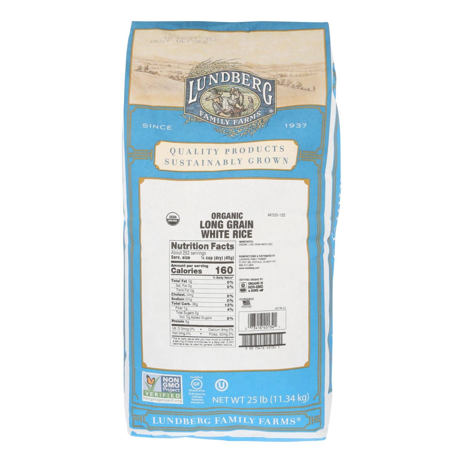 Everyday Supply Co - Wholesale Rice - Lundberg Organic White Long Grain Rice, 25lb Bulk0
