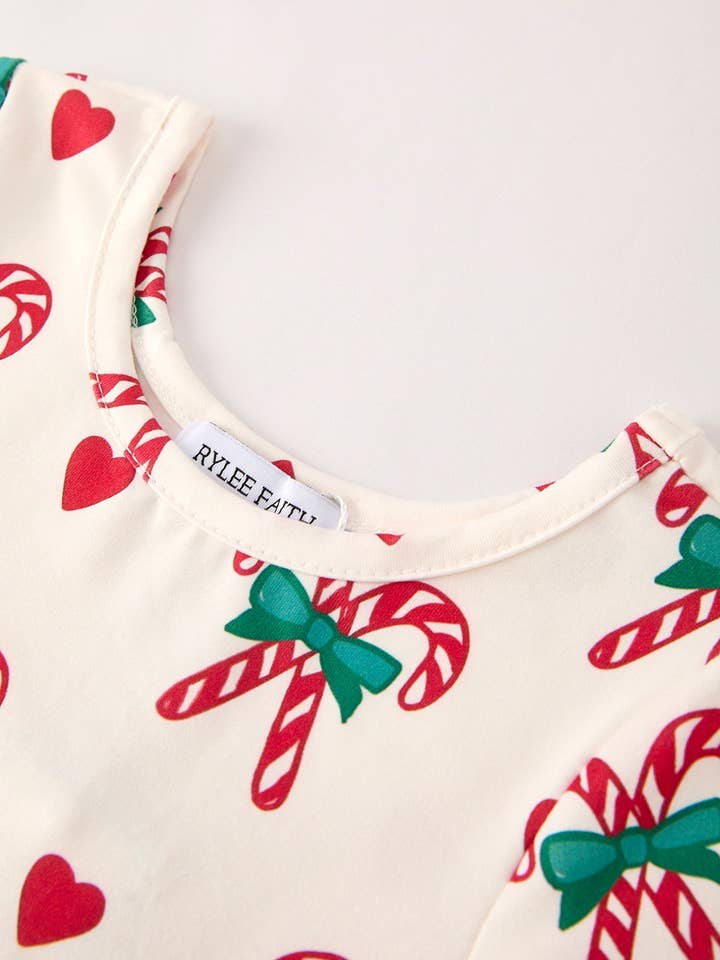 Rylee Faith Designs - Wholesale Dress - Kids - Candy Cane & Heart Christmas Girls Dress2