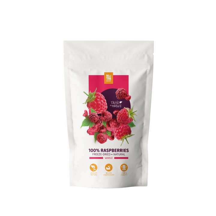 NutriBoom - Wholesale Dried/Dehydrated Fruit - Freeze Dried Raspberries: 20g and 40g packs3
