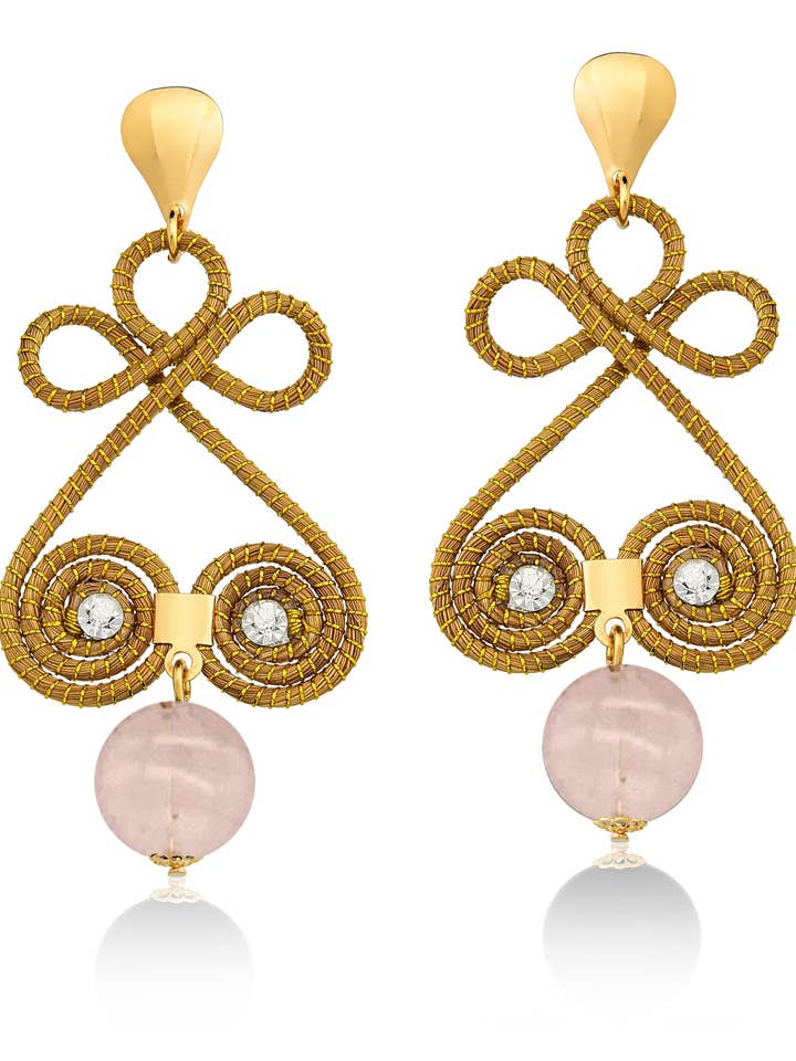 Golden Grass Amelie organic earrings for wholesale by Aline CELI