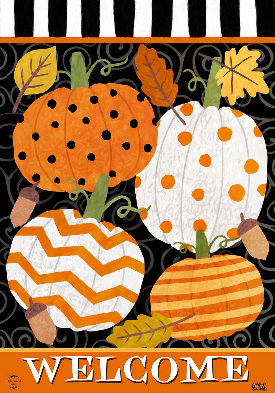 Briarwood Lane - Wholesale Flag - Fall Celebration Pumpkins Garden Flag 12" x 18"1