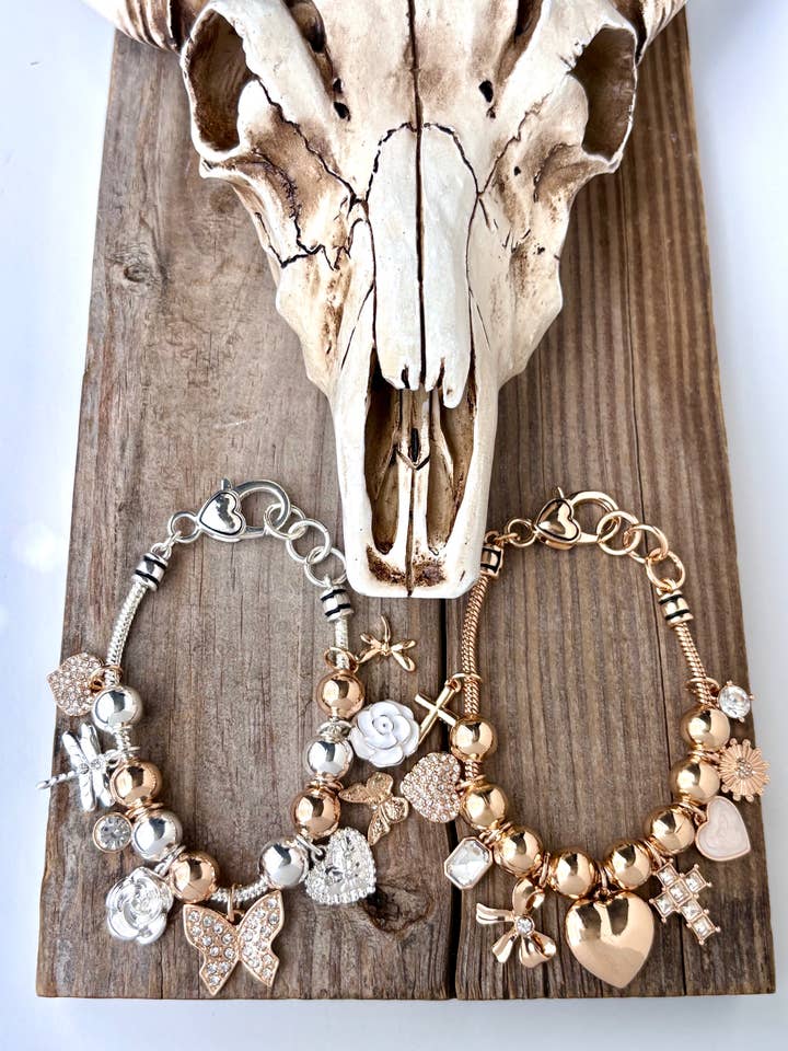 Metal Ball with Multi Dangle Charm Bracelet for wholesale by Boho Ranch Shop