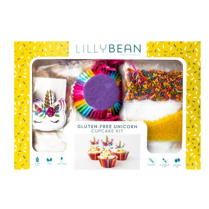 LillyBean Baking - Wholesale Cake Decorating Kit - Unicorn Cupcake Baking Kit (Vegan & Gluten-Free)