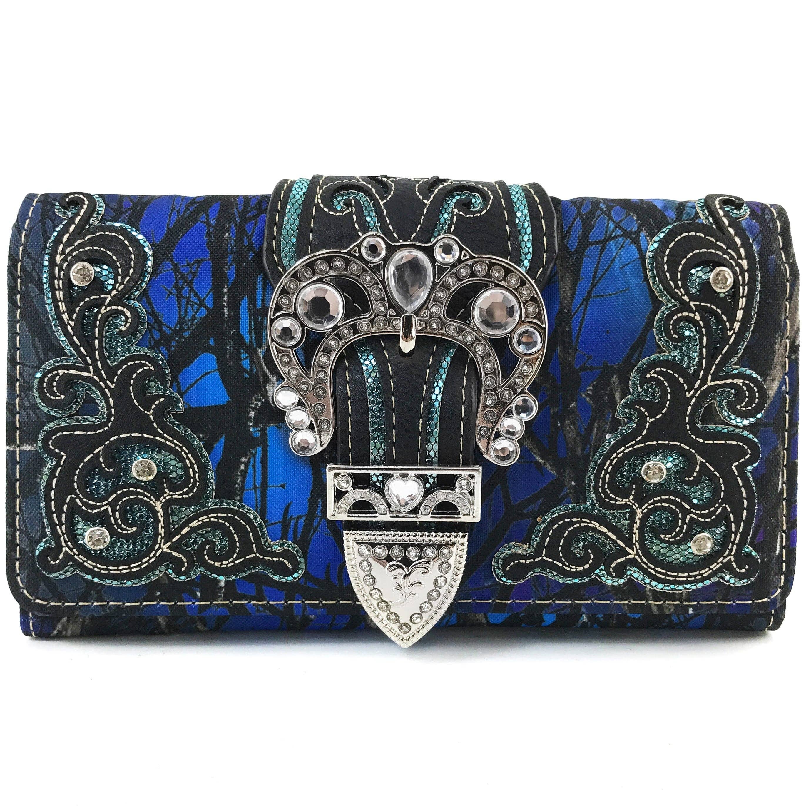 Lunar Deer – wholesale Plånbok - Dam – Rhinestone Buckle Branch Kamouflage Crossbody-plånbok för kvinnor0