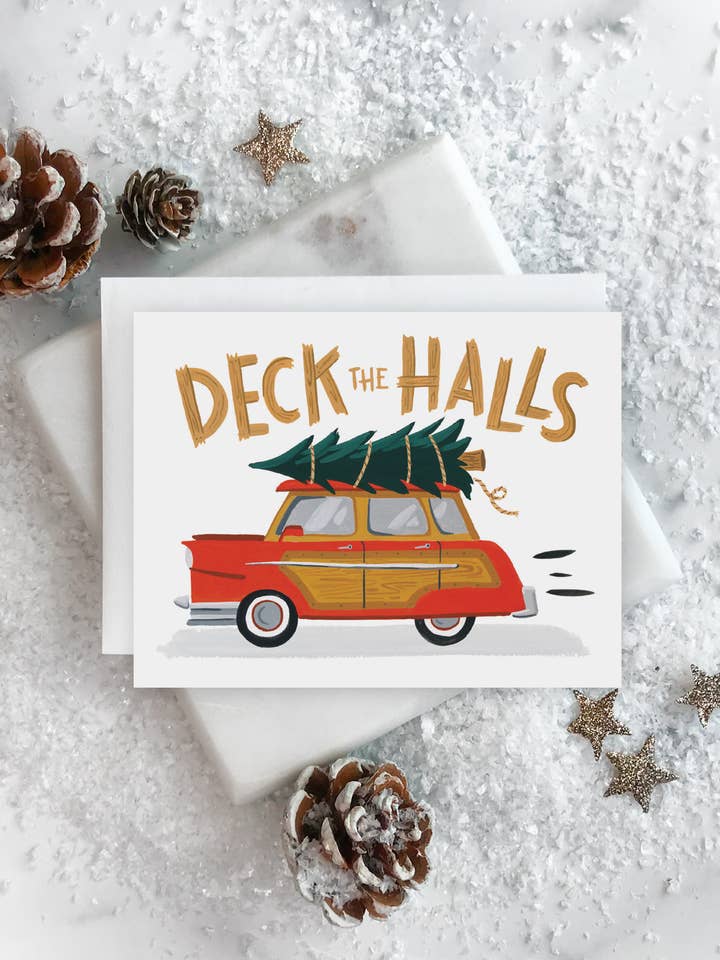 Tree Toters Holiday Greeting Card for wholesale by Idlewild Co.