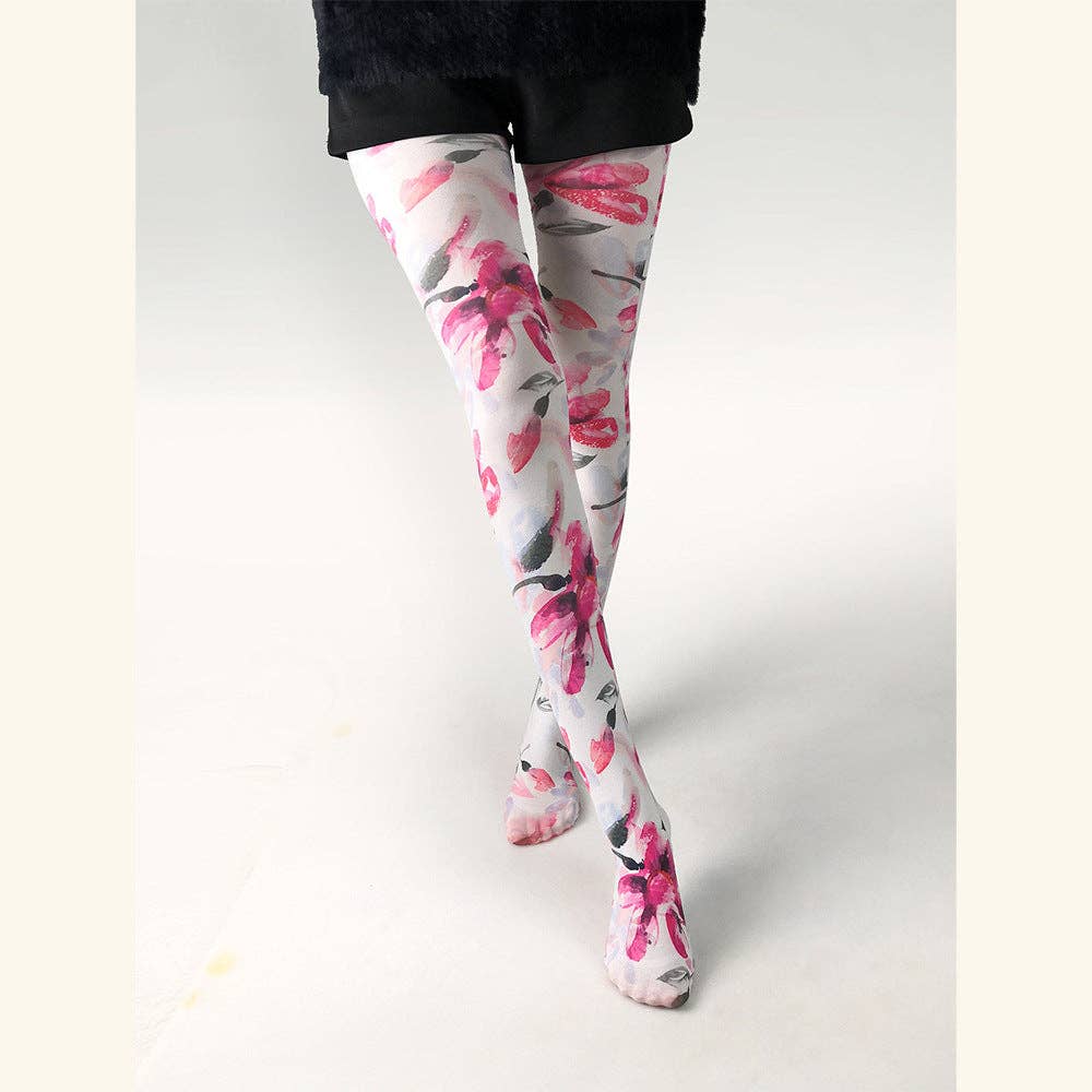 SALINA TRADING INC - Wholesale Tights - Women's - Printed Tights Abstract Butterfly Floral Nylon Casual Leggings26