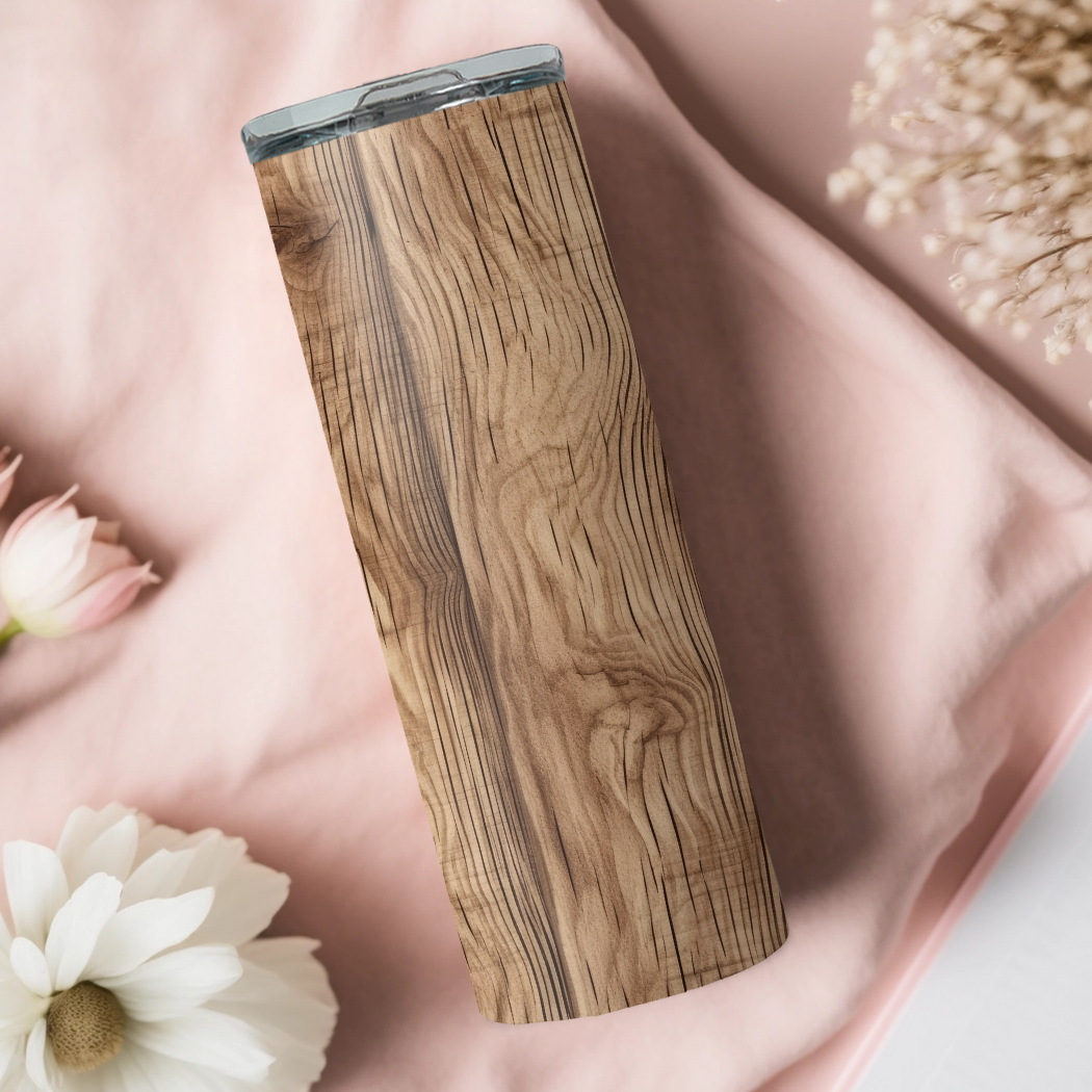 Honey Jar Creations - Wholesale Insulated Mug/Tumbler - Natural Golden Oak Wood Grai20oz Skinny Tumbler1