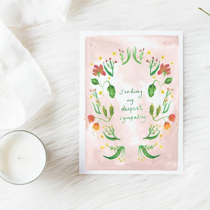 Deepest sympathy card for wholesale by Angela Savage Illustration