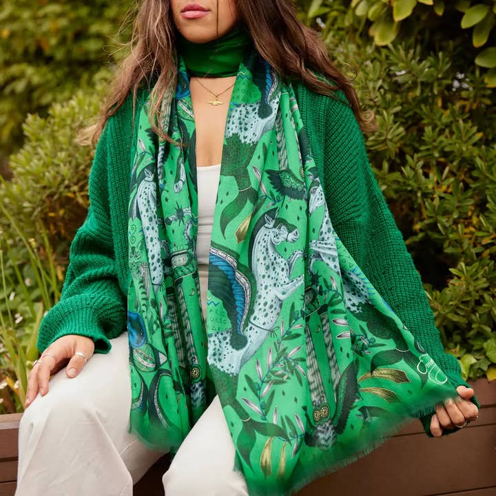 Emma J Shipley – Engroshandel Tørklæde - Dame – Odyssey Modal Cashmere Tørklæde - Rød Leopard