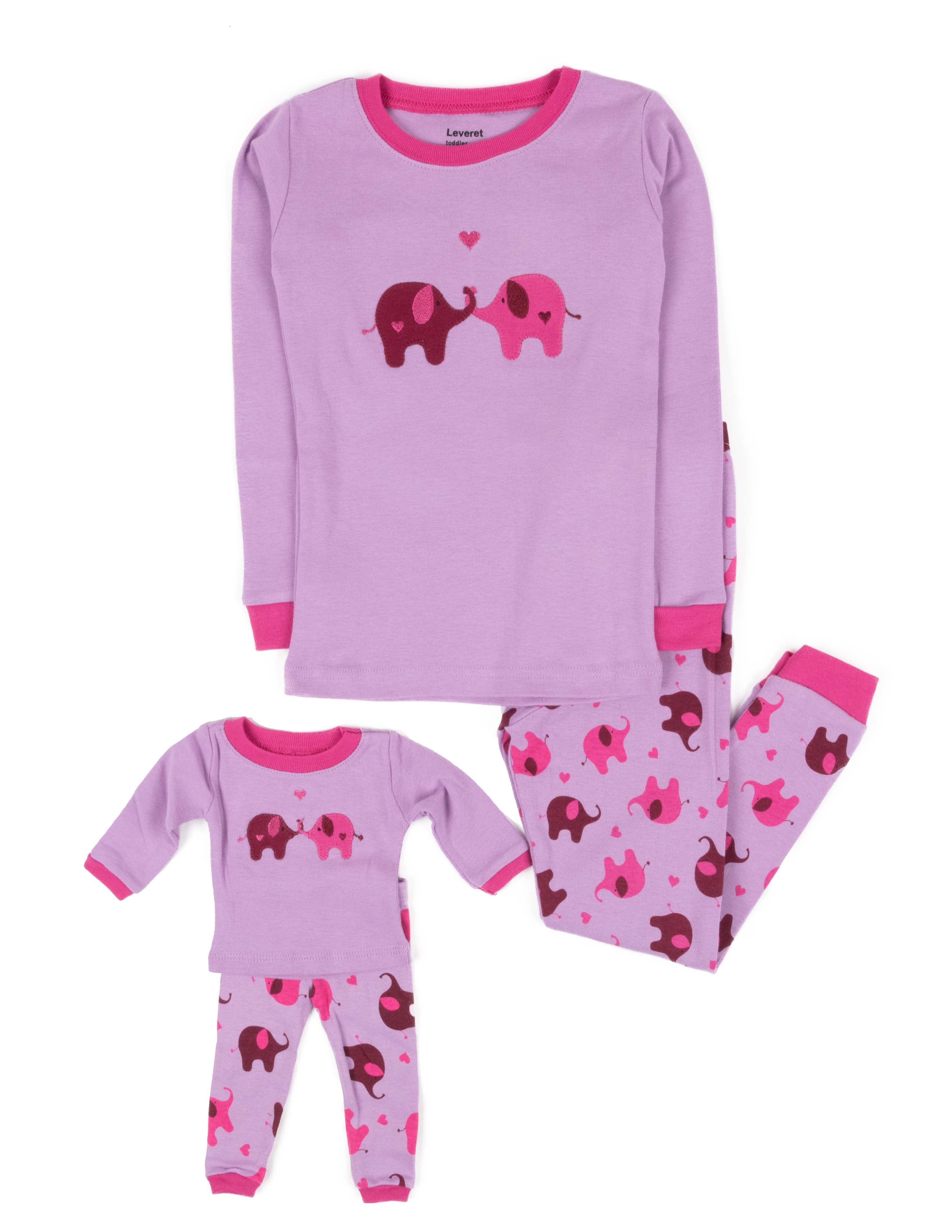 Leveret Pajamas - Wholesale Sleepwear Set - Kids - Kids Girl & Doll Cotton Pajamas15