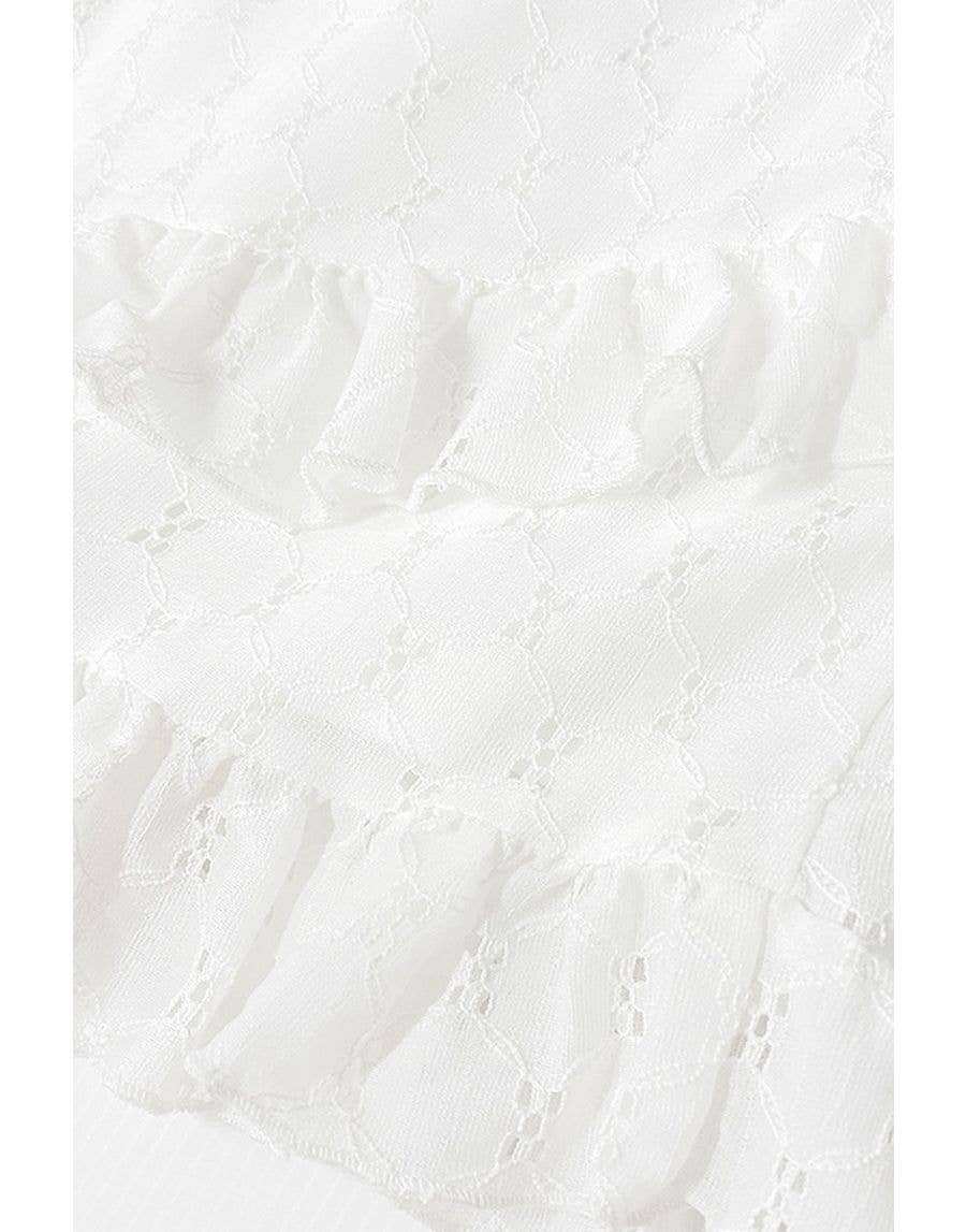 Wit GKSS-3315B Rokset met oogjes voor meisjes, 2 stuks, met ruches voor groothandel op Faire1