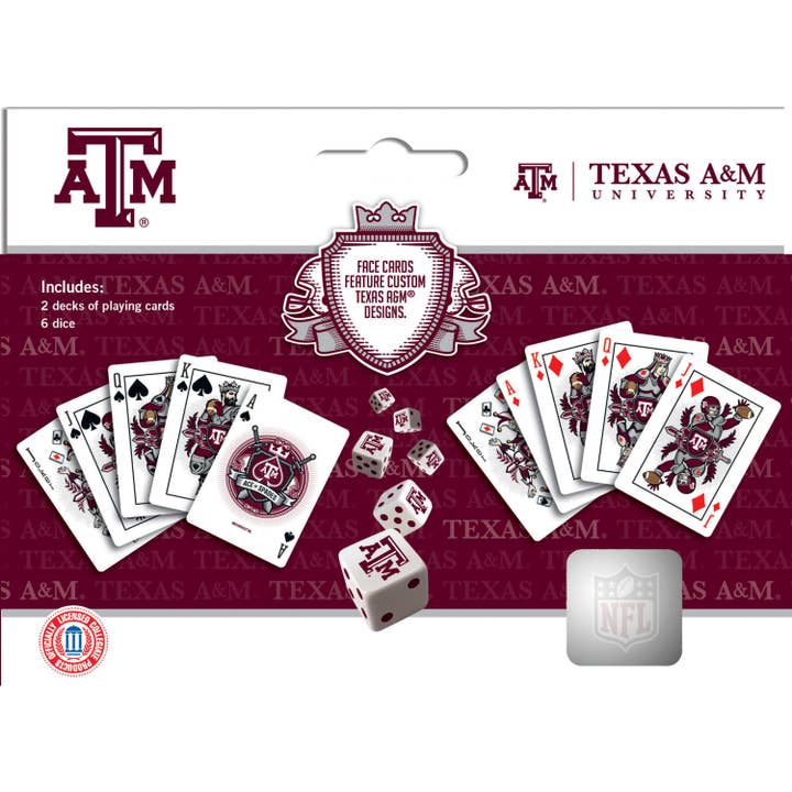 Masterpieces Puzzles - Wholesale Playing Cards - Texas A&M Aggies - 2-Pack Playing Cards & Dice Set2