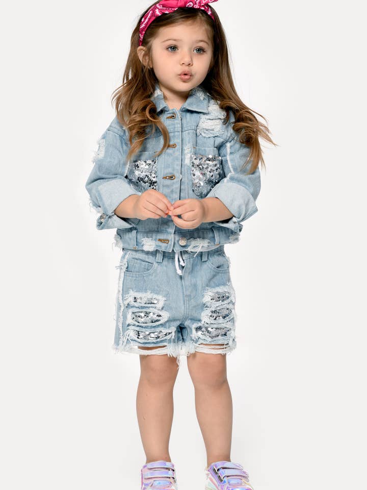 Chaqueta vaquera con detalle de lentejuelas para venta al por mayor de Hannah Banana , Baby Sara