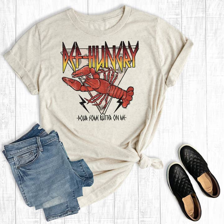 Def Hungry Crawfish Season Graphic Tee for wholesale by The Way Down South
