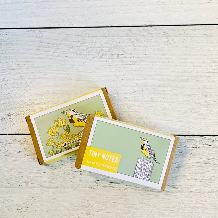 Corvidae drawings & designs - Vente Assortiments de papeterie/cartes - Notes minuscules sur les fleurs sauvages Meadowlark4