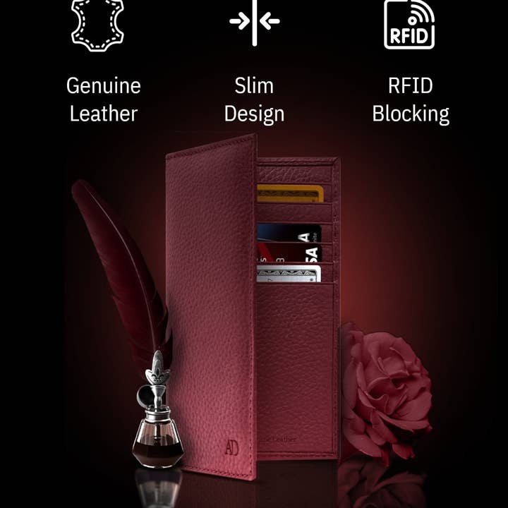 Access Denied Accessories - Wholesale Wallet - Unisex - Genuine Leather Checkbook Cover For Women &Men RFID Blocking9