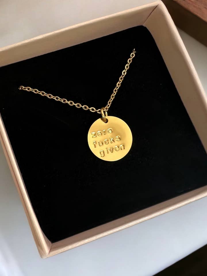 Zero Fucks Given Necklace for wholesale by Rudies and Co