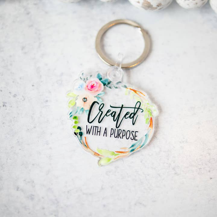 Savannah and James Co - Wholesale Keychain – Women's - Created With A Purpose, Floral Keychain2