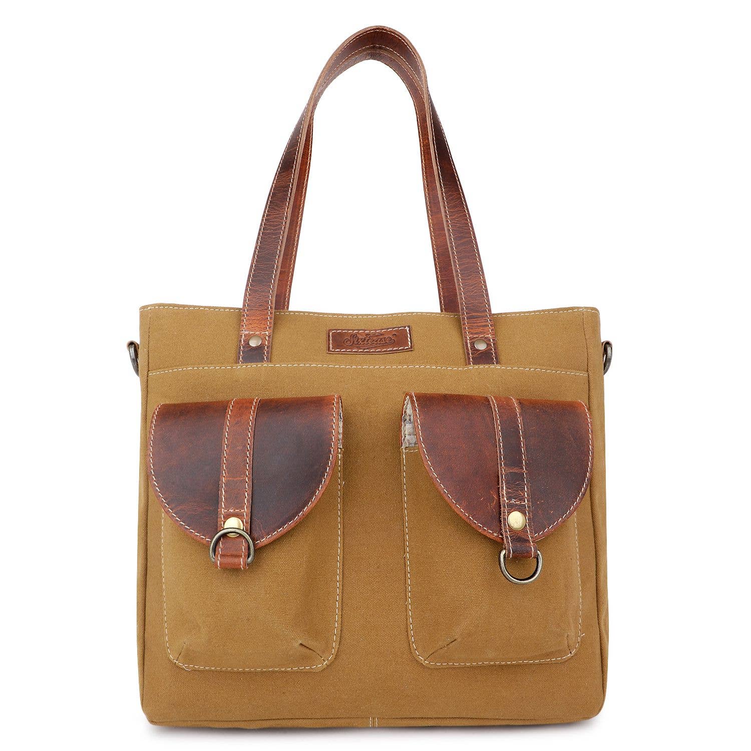 Sixtease Bags USA – wholesale Bärkasse - Dam – Tygväska för kvinnor i duk och läder - Coyote/Rose Ebony2