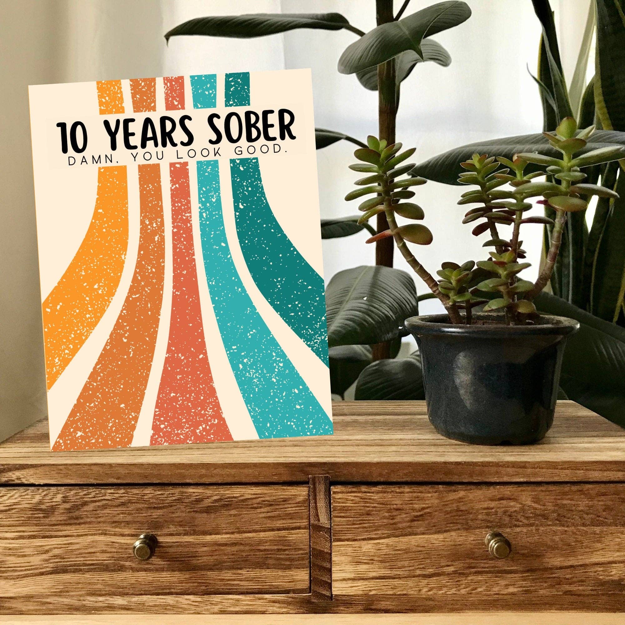 As Told By Ellie - Wholesale Congratulations Card - 10 Years Sober Card, Sobriety Anniversary, Soberversary1