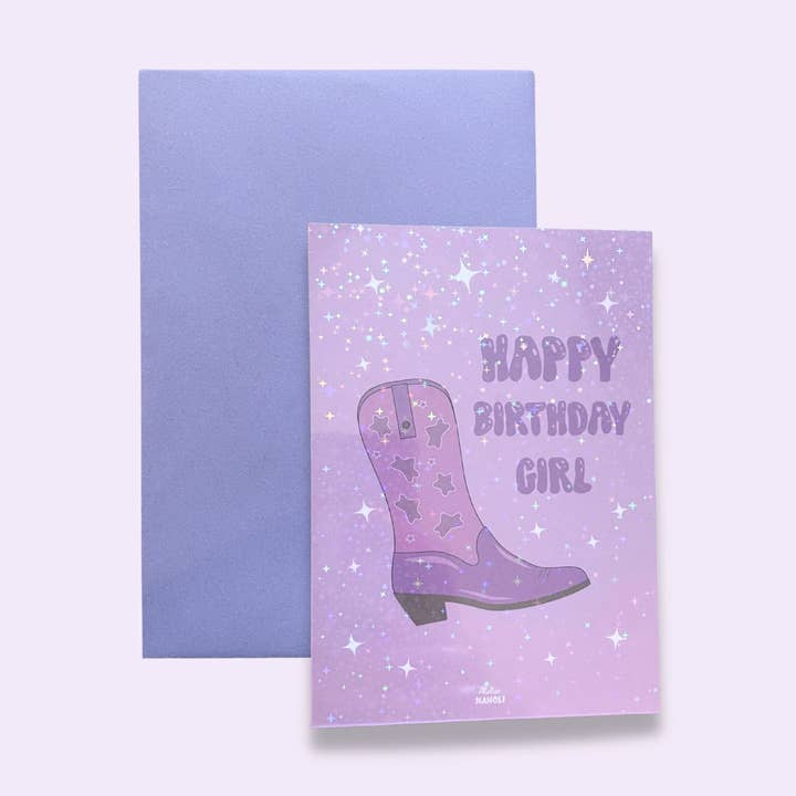 Santiags kort - Grattis på födelsedagen tjej - med glitter för wholesale av Atelier Naholi