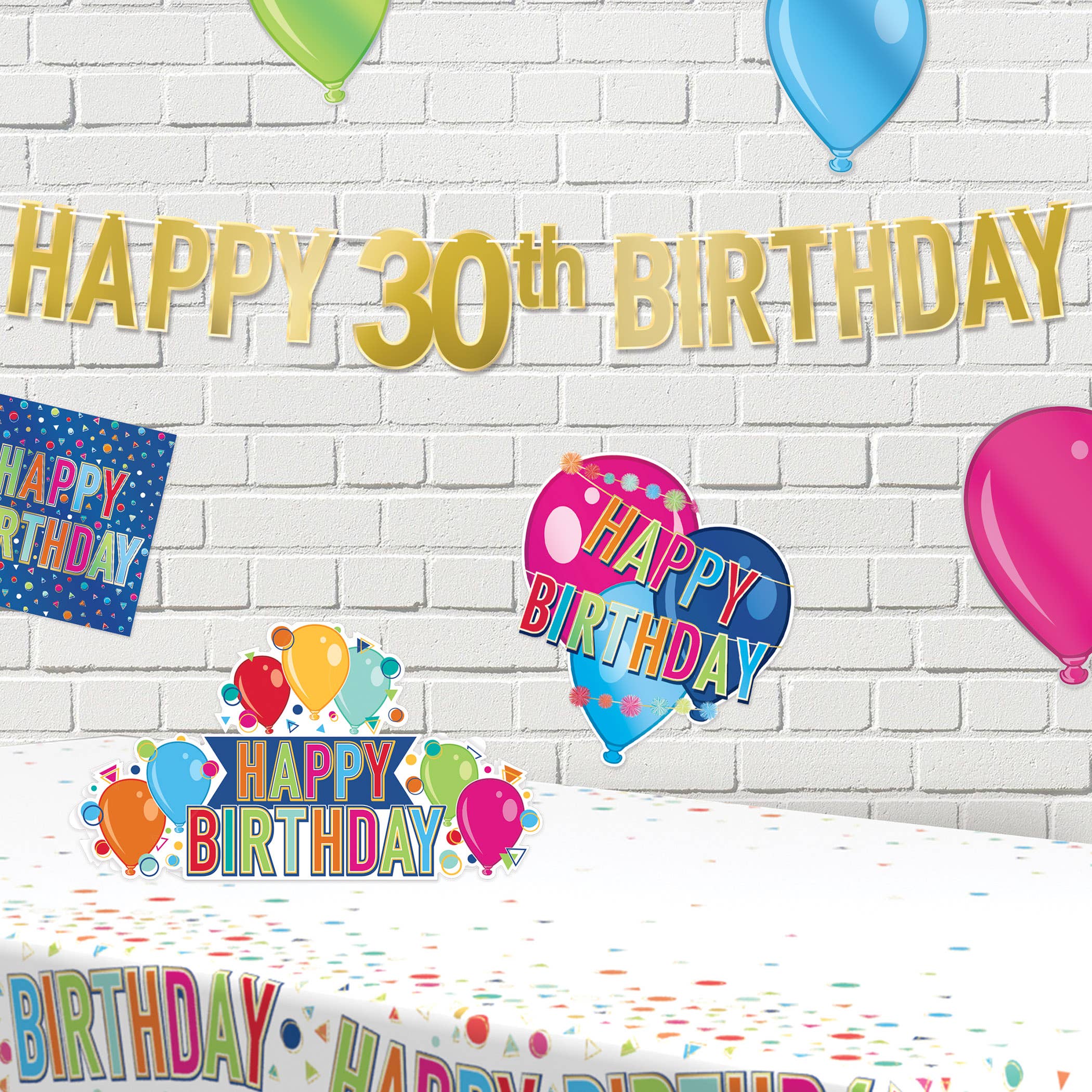 Beistle - Wholesale Party Sign/Banner - Foil Happy "30th" Birthday Streamer, 7¾" x 5'4