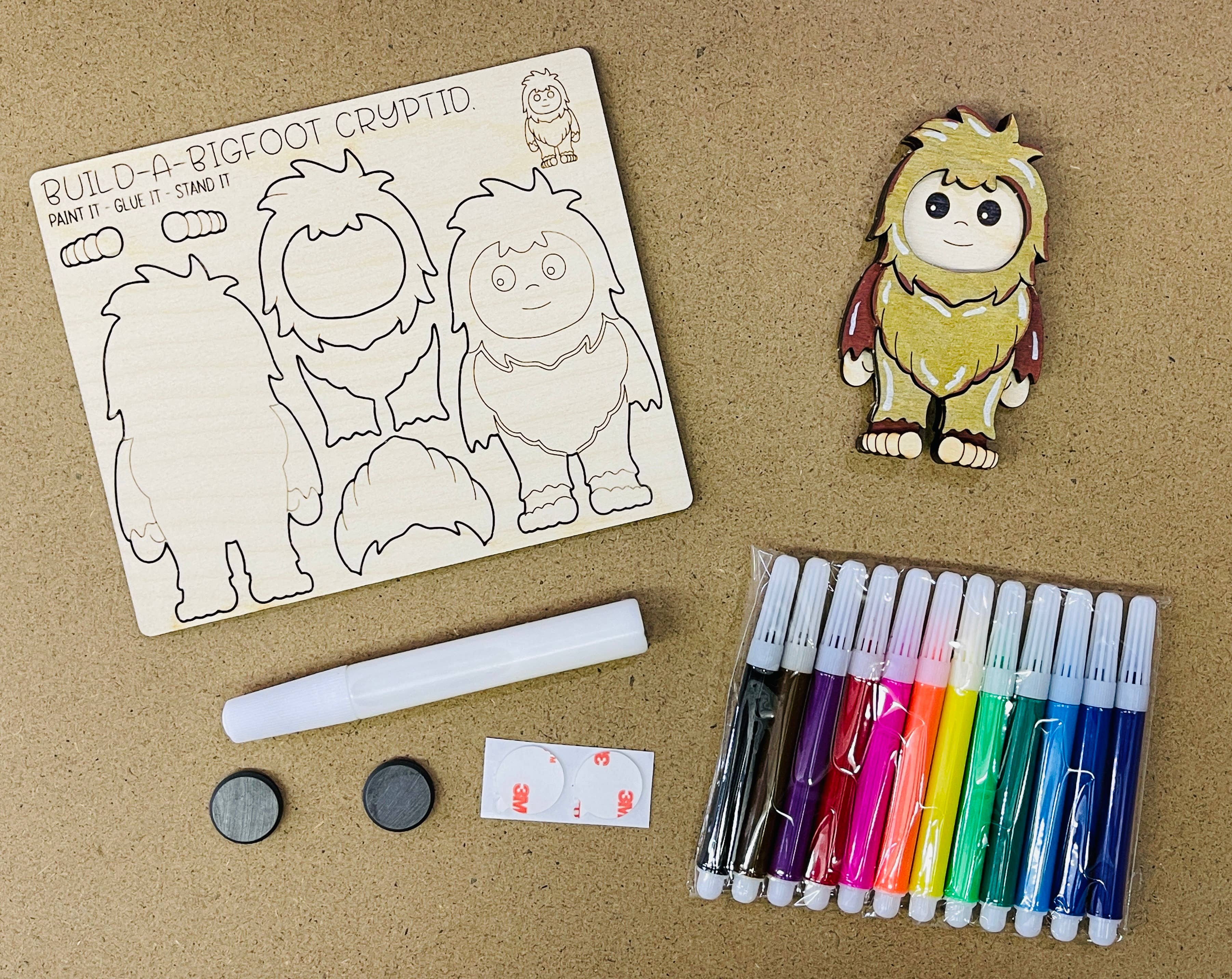 Reclaimed Woodworks Home Decor - Wholesale DIY Craft Kit - DIY Build a Big Foot Magnet Kit CRAFT KIT SIFI MYTHICAL 6