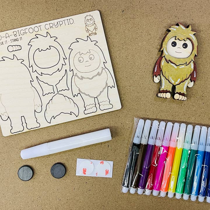 Reclaimed Woodworks Home Decor - Wholesale DIY craft kit - DIY Build a Big Foot Magnet Kit CRAFT KIT SIFI MYTHICAL 6