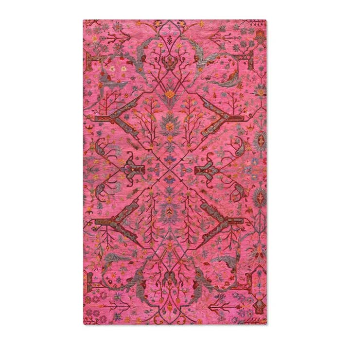 Barbiecore Boho Bloom Accent Rug for wholesale by Maia Homes
