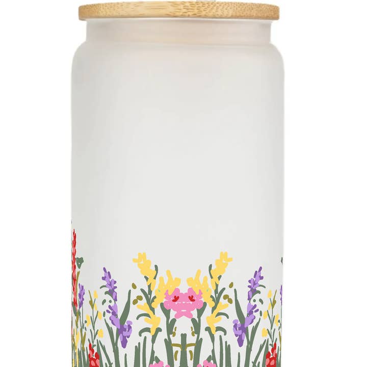 Flower Field Glass Can for wholesale by Ashley Frye Studio