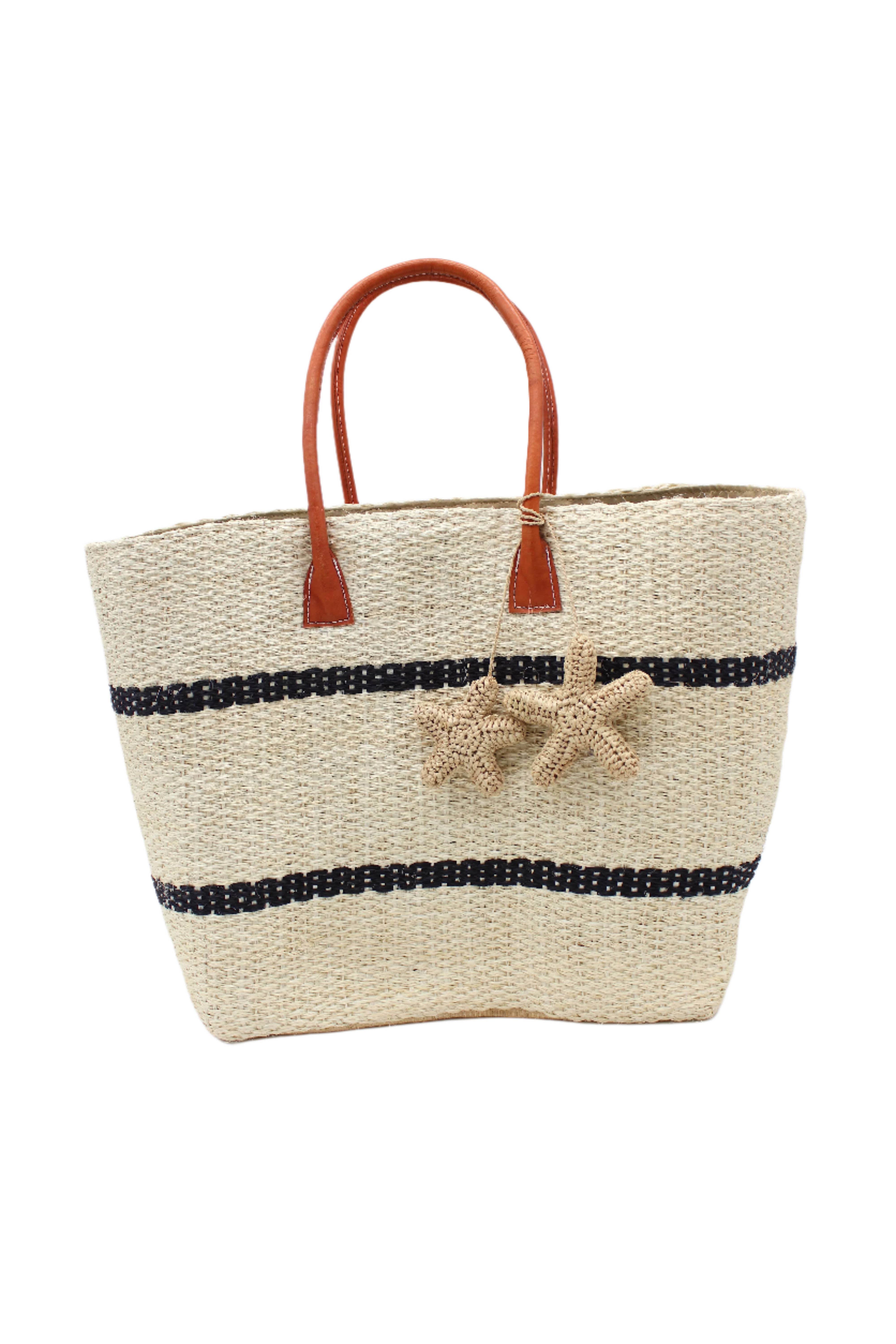 Shebobo – Großhandel Schultertasche – Unisex – Havanna Sisal-Korbtasche mit Seestern-Charme-Verzierung2