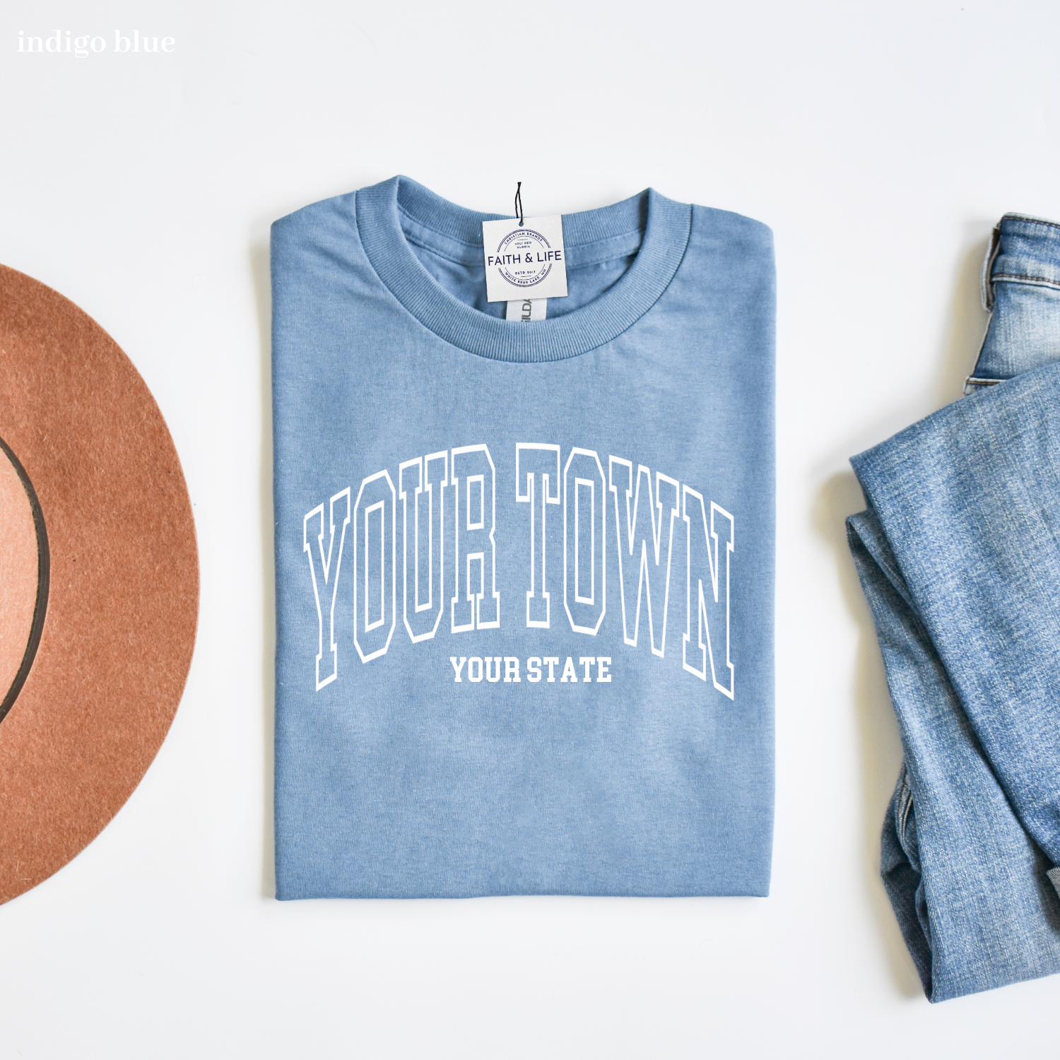 Faith & Life Christian Brands - Wholesale Screen Printed T-Shirt - Women's - Custom City State or Text Personalized Shop Logo Tee Shirt14