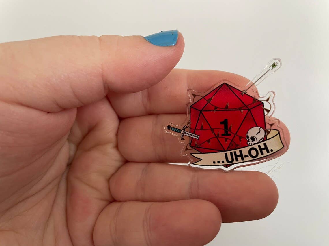 Oli Jolly Ink - Wholesale Lapel Pin/Button - Roll of the Dice - Acrylic Pin2