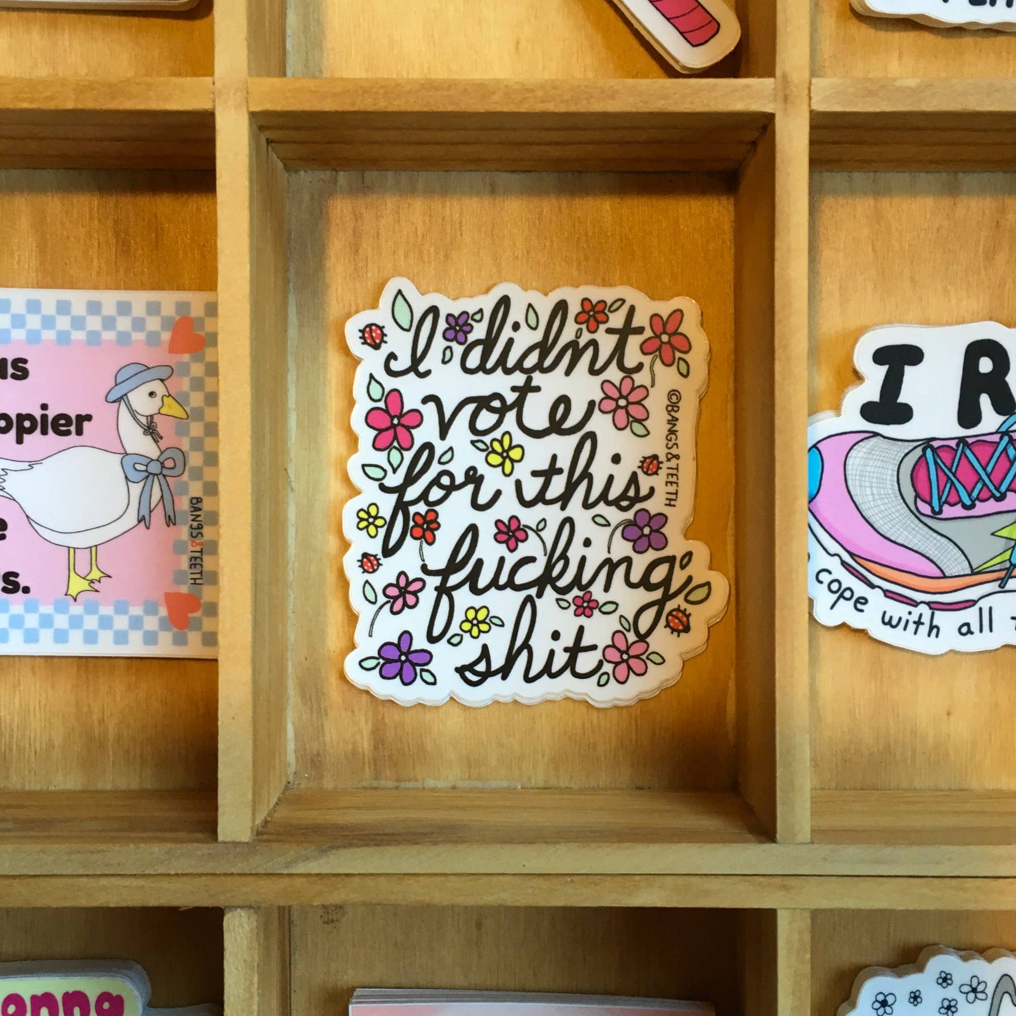 Bangs & Teeth - Wholesale Sticker - I Didn't Vote For This, Trump sticker, political sticker2