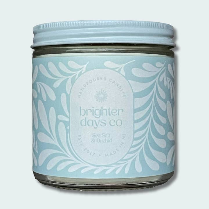 "Sea Salt and Orchid" Wooden Wick Soy Candle for wholesale by Brighter Days Co.