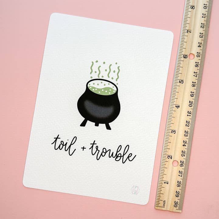 The Harpy Otter Co - Wholesale Art Print - Toil + Trouble Cauldron Art Print1