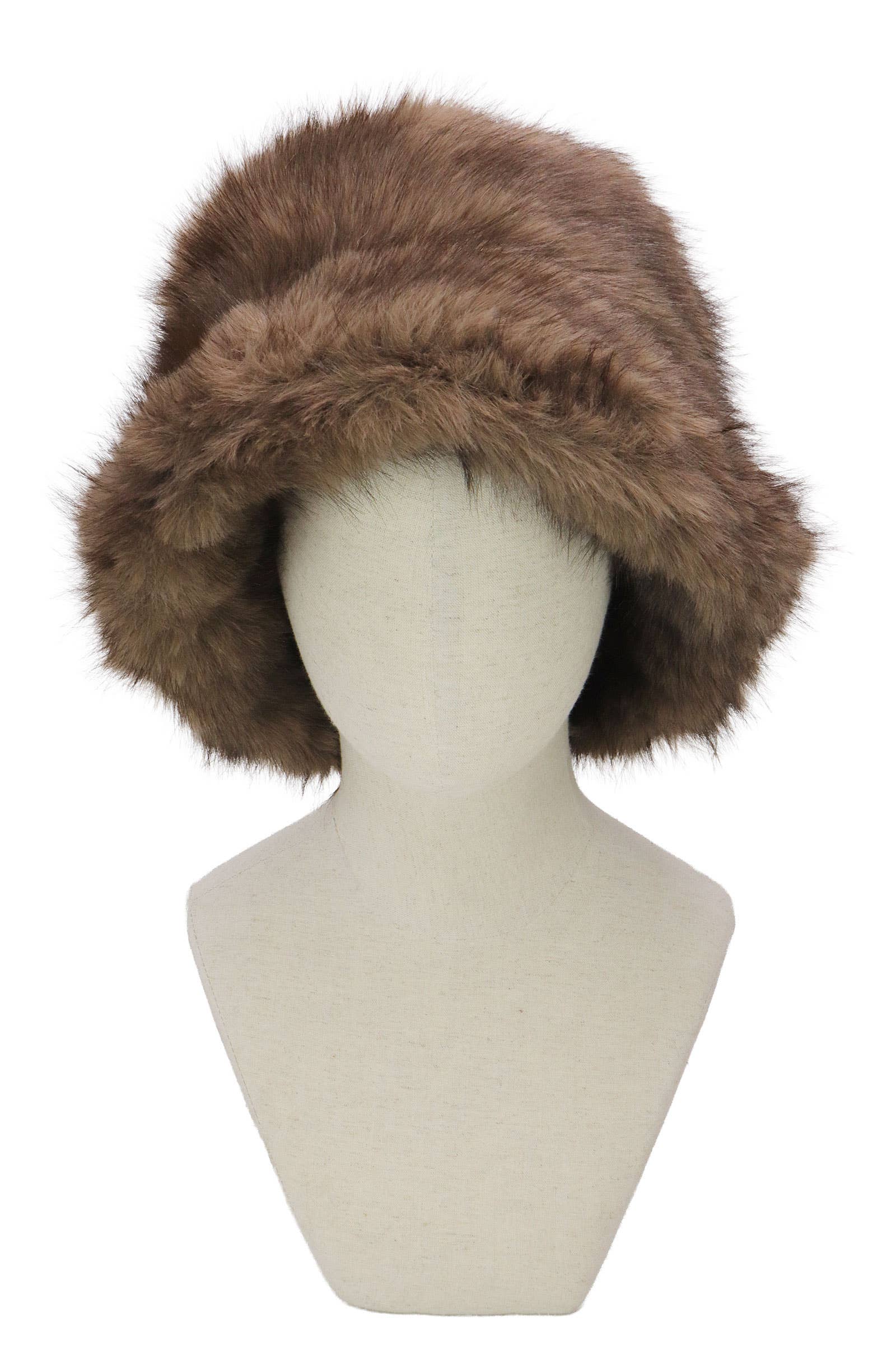 ASSORTED Luxe Agouti Oversized Faux Fur Bucket Hat for wholesale on Faire2