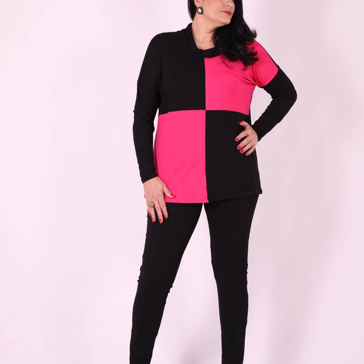 Torster & Ribeiro, Lda - CurvyShion – Engroshandel Pullover - Dame – CurvyShion let trøje med bred højhalset hals og tern - str. L til 6XL3