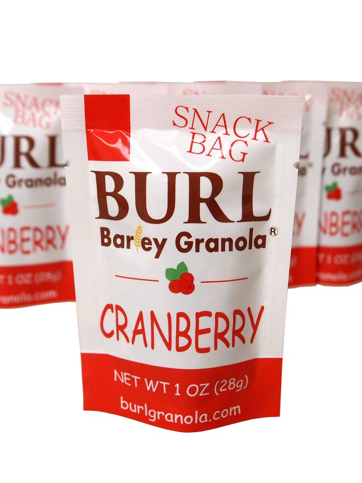 Burl Barley Granola, Cranberry Snack Bag for wholesale by Burl Barley Granola