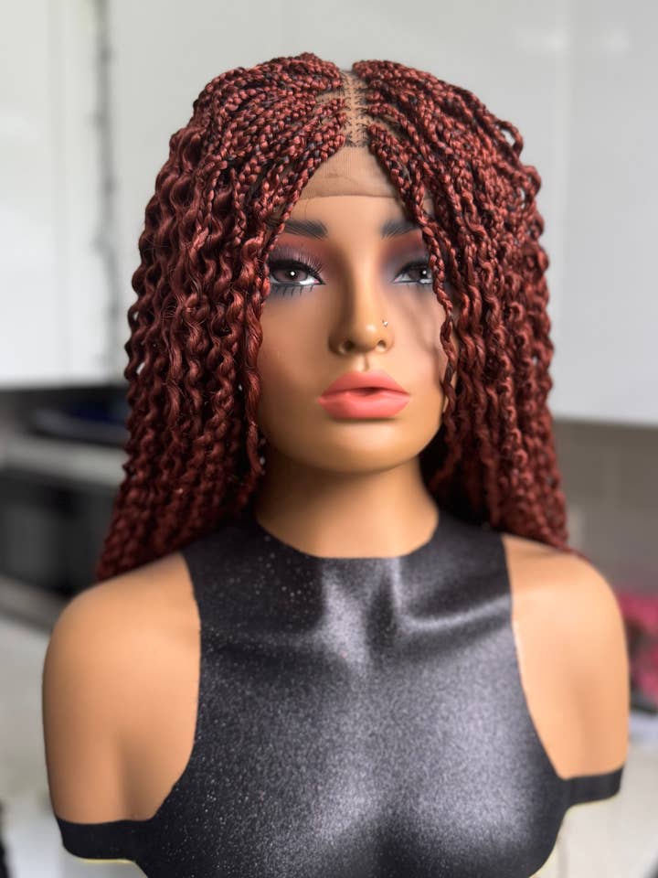 DeNob Handmade Watermelon Curly Braided Wig 24" color 350 for wholesale by DeNob creations